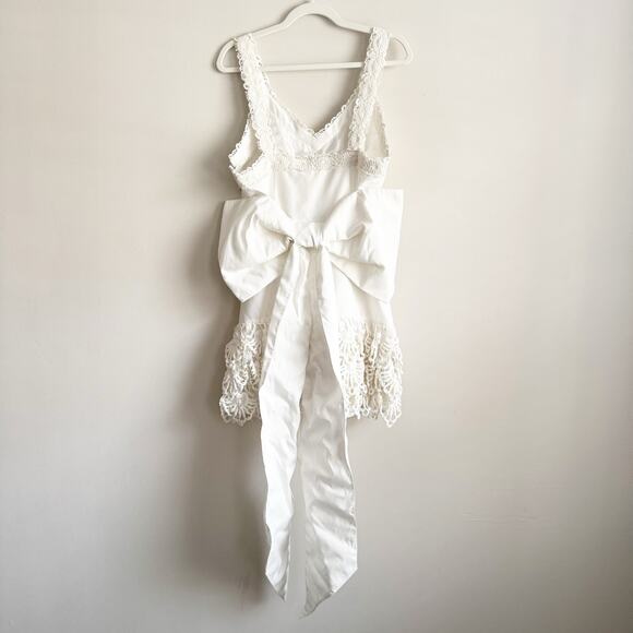 LoveShackFancy Anjanue bow bridal Mini Dress 14/XL - Picture 5 of 15